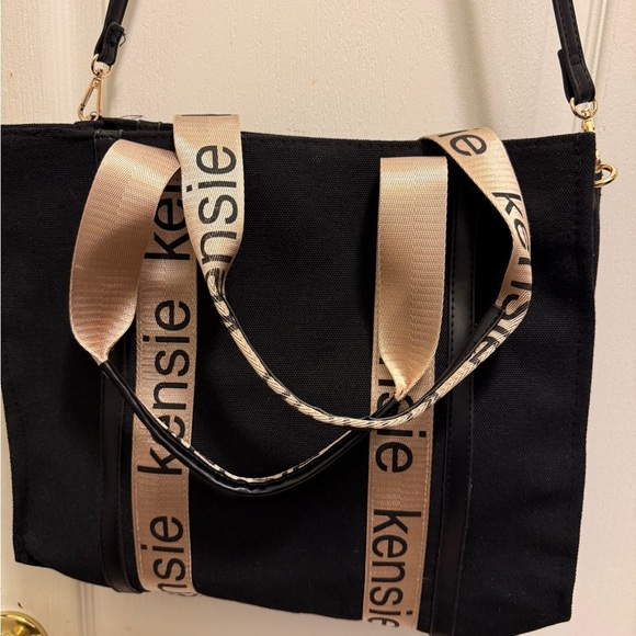 Kensie Tote Black and Cream And Copper. Large Brand New With Tags. MSRP - Picture 3 of 15